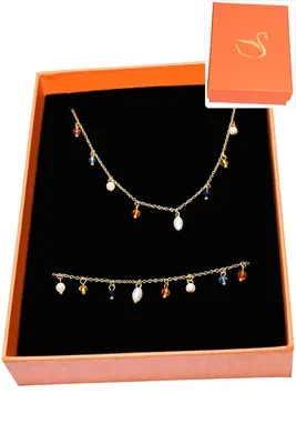 Coffret cadeaux orange parure bijoux Or