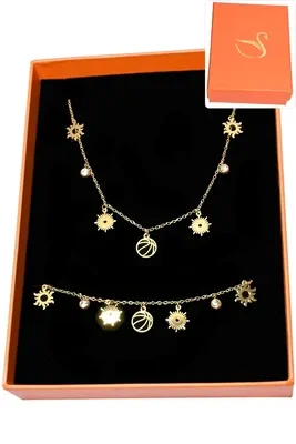 Coffret cadeaux orange parure bijoux soleil Or