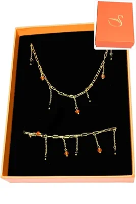 Coffret cadeaux orange parure bijoux Or