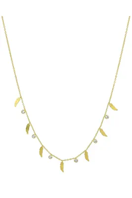 Collier plume Or