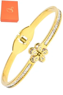 Coffret jonc cadeaux fleur Or