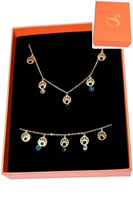 Coffret cadeaux orange parure bijoux Or