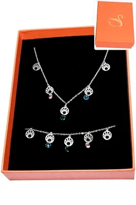 Coffret cadeaux orange parure bijoux Argent
