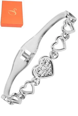 Coffret jonc cadeaux coeur Argent