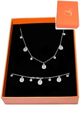 Coffret cadeaux orange parure bijoux Argent