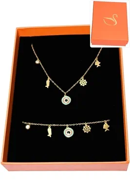Coffret cadeaux orange parure bijoux soleil Or