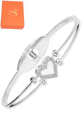 Coffret jonc cadeaux coeur Argent