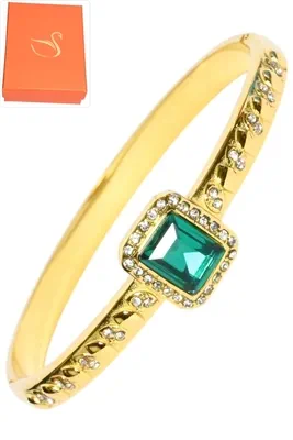 Coffret jonc cadeaux émeraude Or