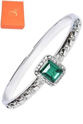 Coffret jonc cadeaux émeraude Argent