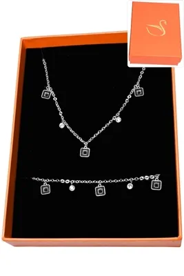 Coffret cadeaux orange parure bijoux Argent