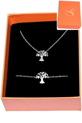 Coffret bijoux cadeaux arbre de la vie Argent 062615 