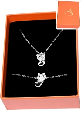 Coffret bijoux cadeaux chat Argent 0AD8E8 