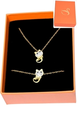 Coffret bijoux cadeaux chat Or 0AD8E8 
