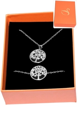 Coffret bijoux cadeaux arbre de la vie Argent 23E6A1 
