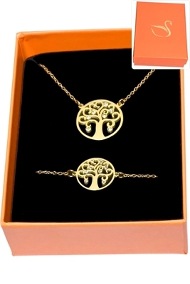 Coffret bijoux cadeaux arbre de la vie Or 30F8F3 