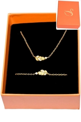 Coffret bijoux cadeaux feuille Or 4CF029 