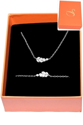 Coffret bijoux cadeaux plume Argent 4CF029 