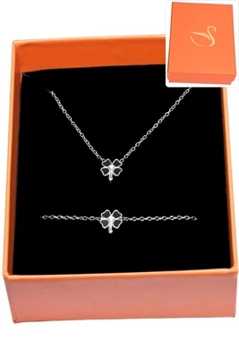 Coffret bijoux cadeaux tréfle Argent 55E3A6 