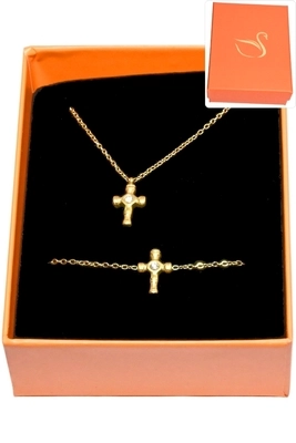 Coffret bijoux cadeaux croix Or 62A798 