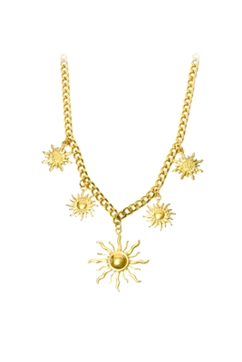 Collier breloque soleil Or
