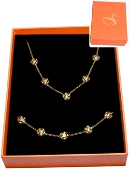 Coffret bijoux cadeaux fleur Or 96FF64 