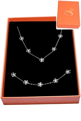 Coffret bijoux cadeaux fleur Argent 96FF64 