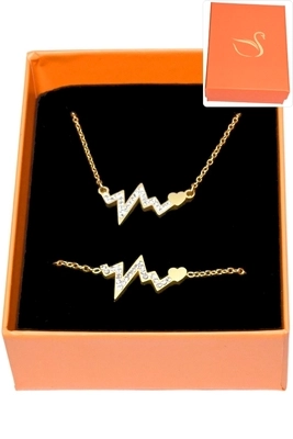 Coffret bijoux cadeaux onde d'amour Or B7E253 