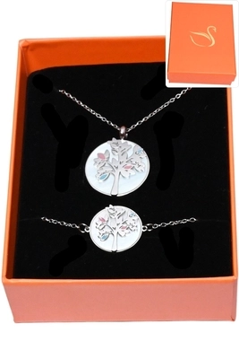 Coffret bijoux cadeaux arbre de la vie Argent D4CF40 