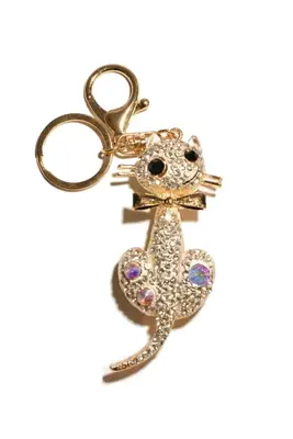 porte-cle chat Or