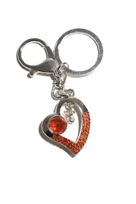 porte-cle coeur multicolore