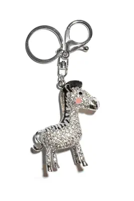 porte-cle Zèbre Argent