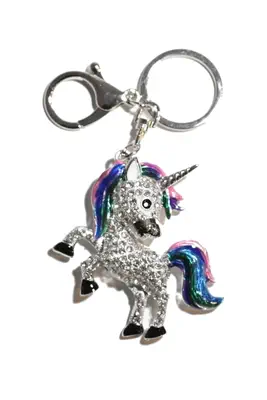 porte-cle licorne multicolore