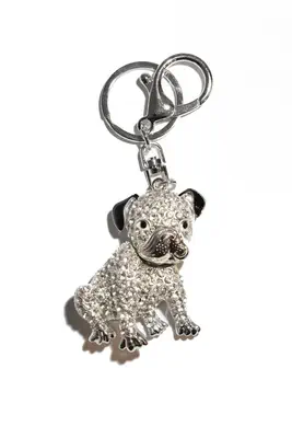 porte-cle chien Argent