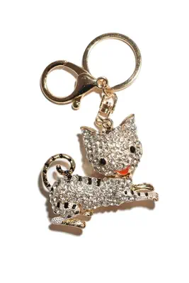 porte-cle chat multicolore