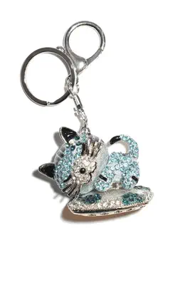 porte-cle chat multicolore