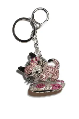 porte-cle chat Rose