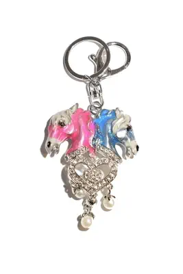 porte-cle cheval Rose