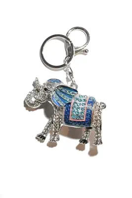 porte-cle elephant Bleu