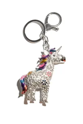 porte-cle licorne Argent