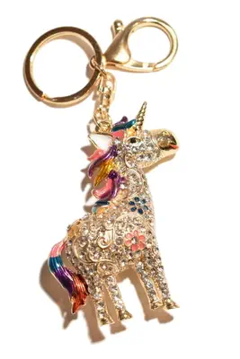 porte-cle licorne Or
