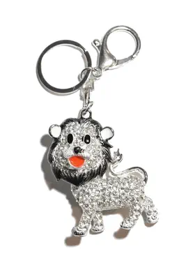 porte-cle lion Argent