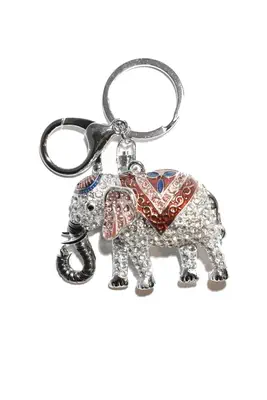 porte-cle éléphant multicolore