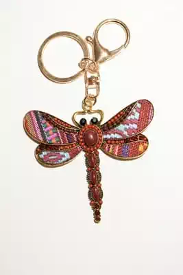 porte-cle libellule multicolore
