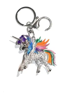 porte-cle licorne multicolore