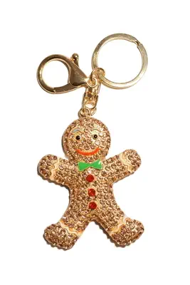 porte-cle Biscuits bonshommes de Noël en pain d épices multicolore