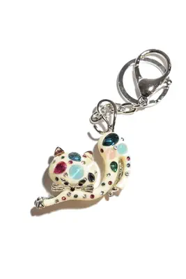 porte-cle chat multicolore