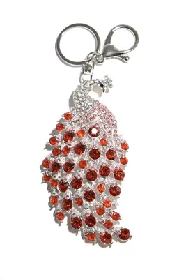 porte-cle paon multicolore