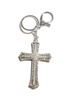 porte-cle croix multicolore