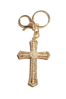 porte-cle croix multicolore