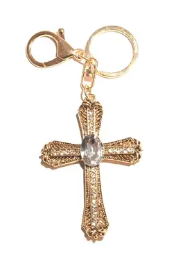 porte-cle croix multicolore